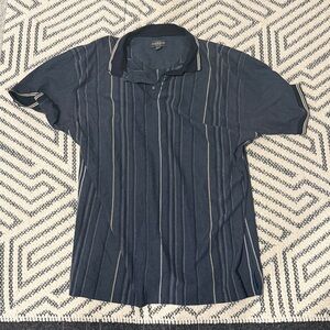 Navy Striped Polo Shirt